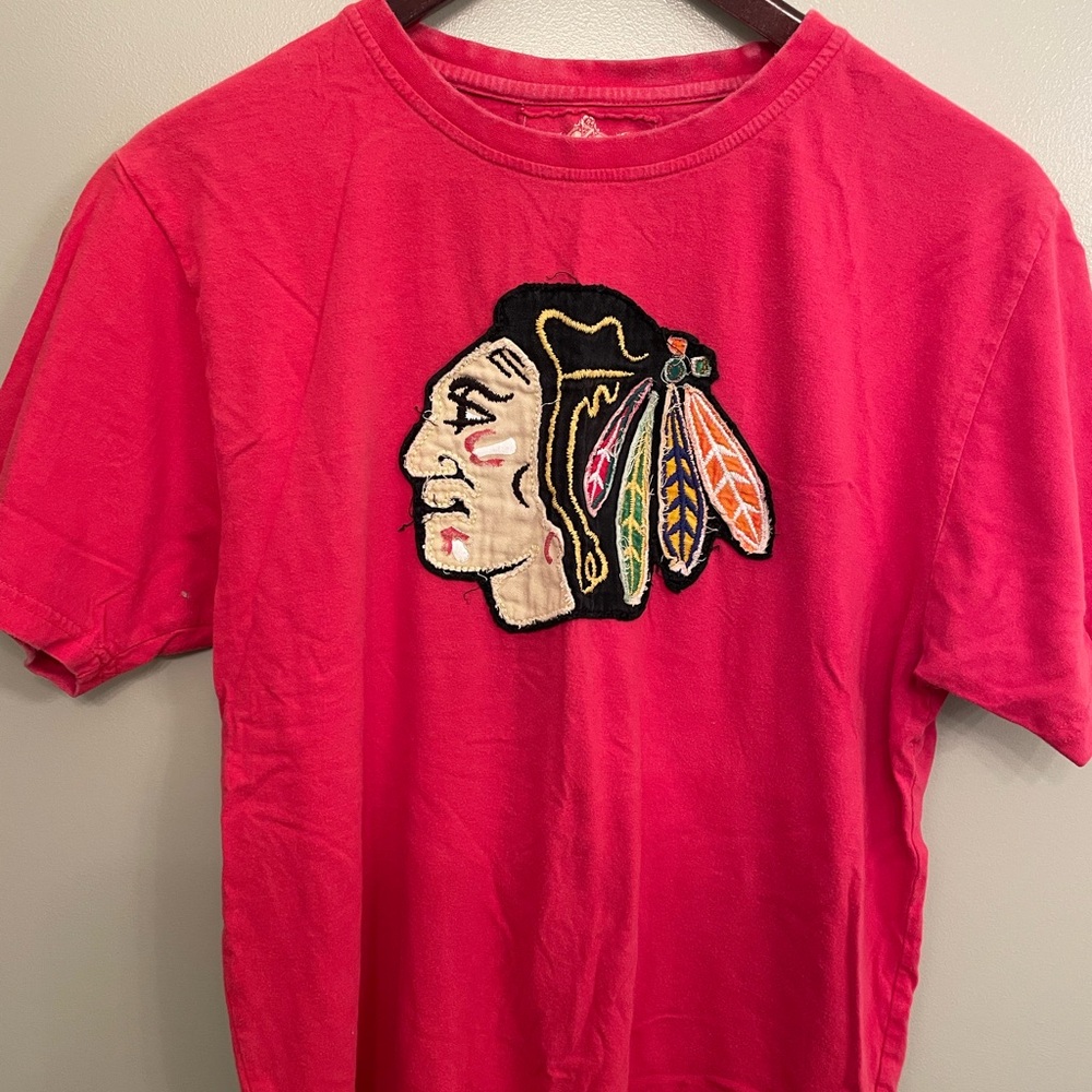 Chicago Blackhawks Red Jacket Brand embroidered T-Shirt